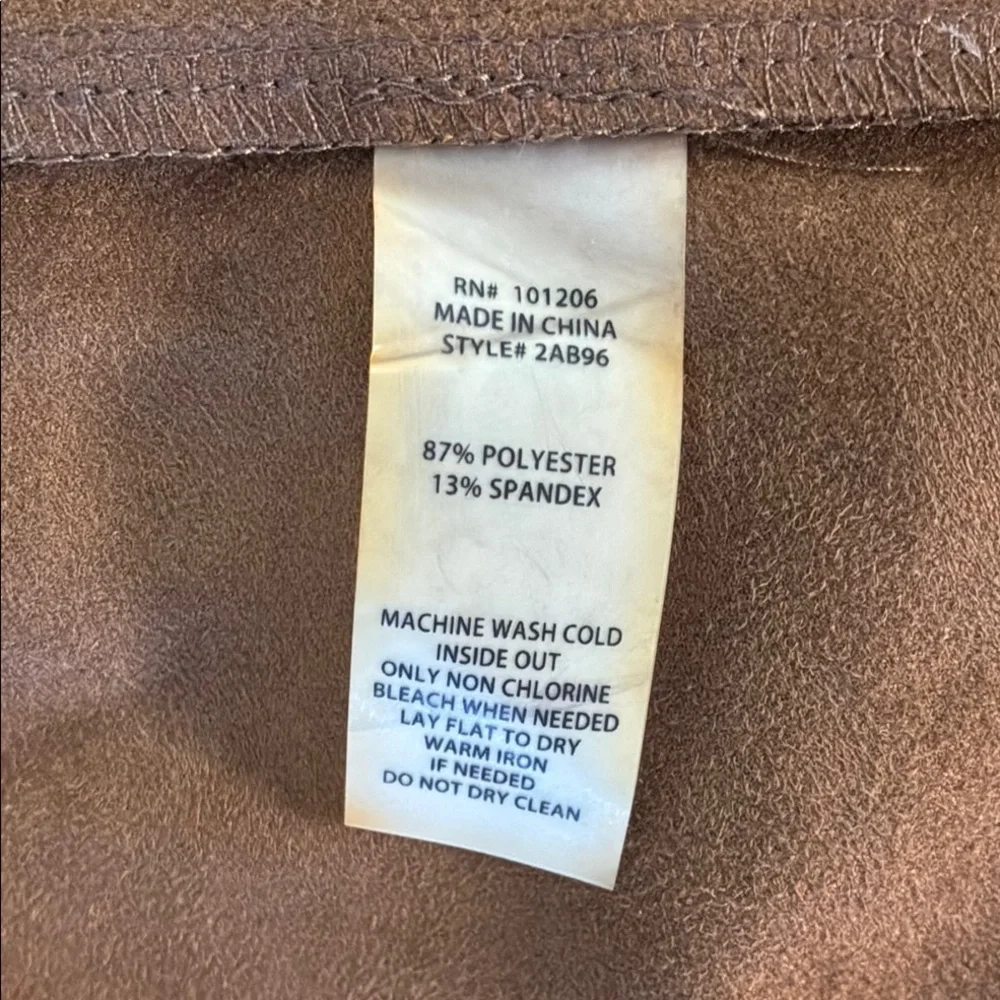 Soft Surroundings Dark Brown Faux Leather Ling Jacket with Pockets